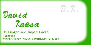 david kapsa business card