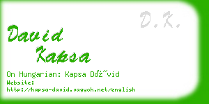david kapsa business card
